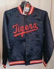 New Kid's Mitchell & Ness MLB Detroit Tigers Lightweight Satin Jacket Small 8