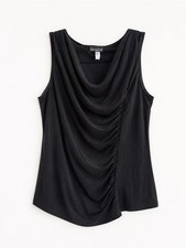 Vintage Y2K Say Anything Black Draped Tank Top | Made in USA | Size Large