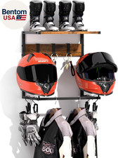 Soporte para casco de motocicleta montaje en pared, soporte para casco con 2 soportes para sombrero, soporte para casco