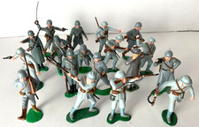 18 Vintage Marx Toys Plastic Soldiers 2.5'' Hand Painted Hong Kong Pre Owned