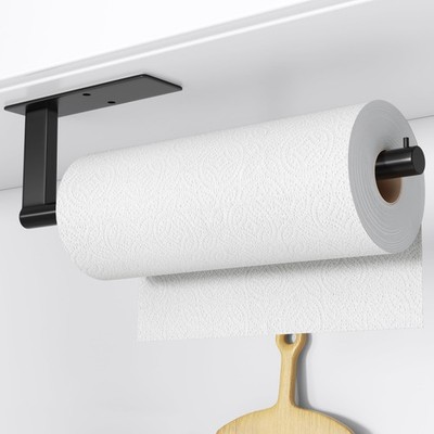 Küchenrollenhalter unter Schrank, Edelstahl Papierhandtuch schwarz 