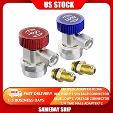 Universal R134A HVAC Quick Coupler 2X Manifold Gauge Adapters Car AC Refrigerant