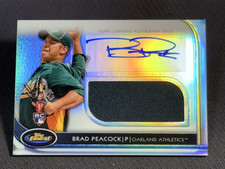 2012 Topps Finest REFRACTOR ROOKIE AUTO JERSEY Brad Peacock Item 1