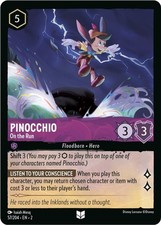 Pinocchio - On the Run 57/204 Rise of the Floodborn Uncommon Near Mint Lorcana