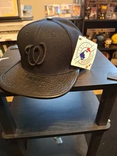 Pro Standard Washington Nationals Blacked Out Strapback Hat w/ Side Patch NWT