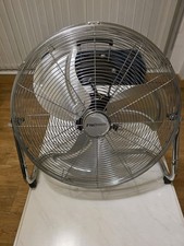Pro Breeze 20" Chrome Floor Fan, 3 Speed Metal Gym Fan with Adjustable Head