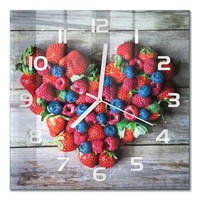Moderne Wanduhr Aus Glas Mit Leisem Uhrwerk Fruchtherz WeißE Zeiger 30X30 Cm