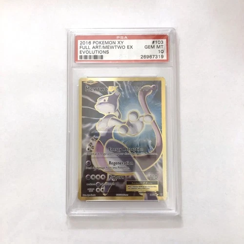 2016 POKEMON XY EVOLUTIONS #103 FULL ART/MEWTWO EX PSA 10