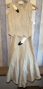 TAMMY BEAUVAIS Native American Mohawk Nation Linen Shirt & Skirt Turquoise Sz S