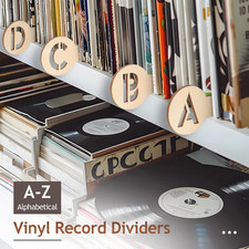 29Pcs Wood Vinyl Record Dividers Alphabetical Dividers Vinyl Records A-Z, Pre...