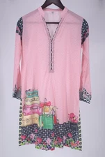 Raj Beach Swimsuit Coverup Tunic Sz S Long Sleeve Multi Color Resort Beach Pool