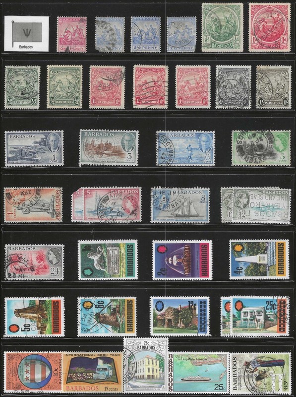 Barbados Stamps Lot of 37 Mint and Used