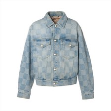 Louis Vuitton 24SS Cotton Denim Jacket 54 Men's Blue RM241 Damier Logo