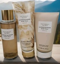 3 Pcs Set Victoria's Secret Almond Blossom Oat Milk Fragrance Mist Wash  Lotion