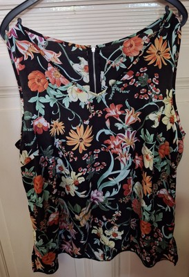 Neues schwarz/buntes Blusentop mit Blumen von Primark