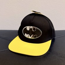 Kids Batman Snapback Hat Black Yellow DC Comics Adjustable Youth Cap