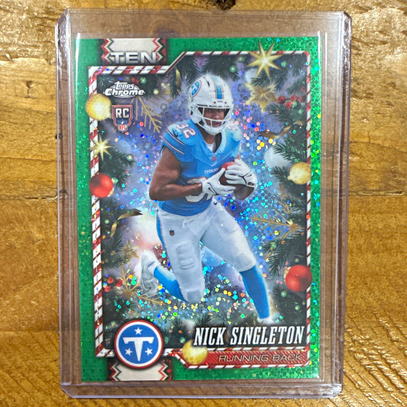 2026 Topps Chrome Holiday Nick Singleton RC #164 Titans Holiday Insert 87/99