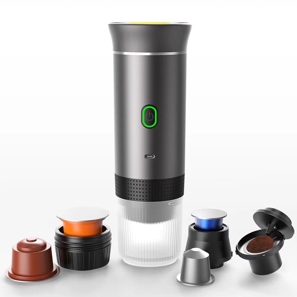 TINANA Portable Espresso Maker, 3-in-1 Coffee Machine for Ground Coffee/NS/DG