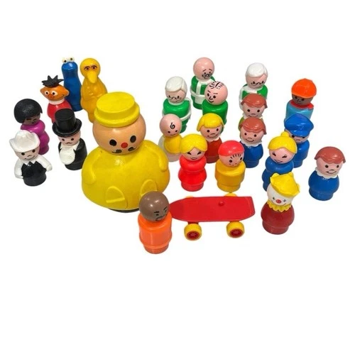 Fisher-Price Little People Vintage Toy Lot (1970s) Figures / Sesame Street