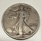 1943 WALKING LIBERTY 90% SILVER HALF DOLLAR US MINT COIN ER33