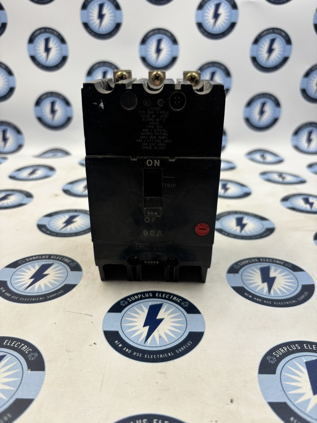 GE TEY390 Molded Case Circuit Breaker 3PH 90A 480V