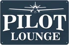 Vintage Pilot Lounge Tin Metal Signs Rustic Airplane Aviation Wall Decor Art For