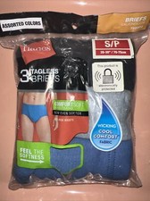 3 Pairs Hanes Men's Tagless Comfort Briefs Size Small 28-30 Asst Colors NEW