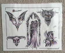 Tattoo Studio Shop Flash Single Eric Iovino Vampires Fangs Blood 11"X17" Print