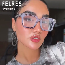 Trendy Women Square Reading Glasses Fashion Anti Blue Light Presbyopic Readers