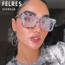 Trendy Women Square Reading Glasses Fashion Anti Blue Light Presbyopic Readers