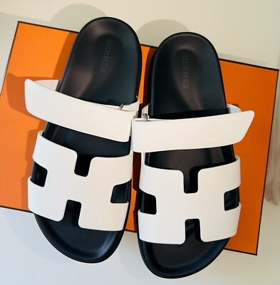 AUTHENTIC Hermes White Chypre Sandals Size 37.0 BRAND NEW | eBay