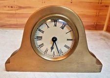 Vintage Brass Medium Mantel Clock; Frame Made in India; Mechanical in Taiwan