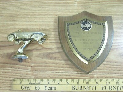 OLD TROPHY TOPPER KAAG AND PLAQUE AUTO EVENT 1961