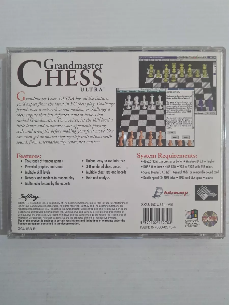 Grandmaster Chess Ultra Special Edition PC CD-ROM Windows 3.1 95 Sealed  Vintage