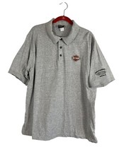 Harley Davidson Polo Biker Shirt XL Gray Motorcycle Embroidery Neutral 80s Hog