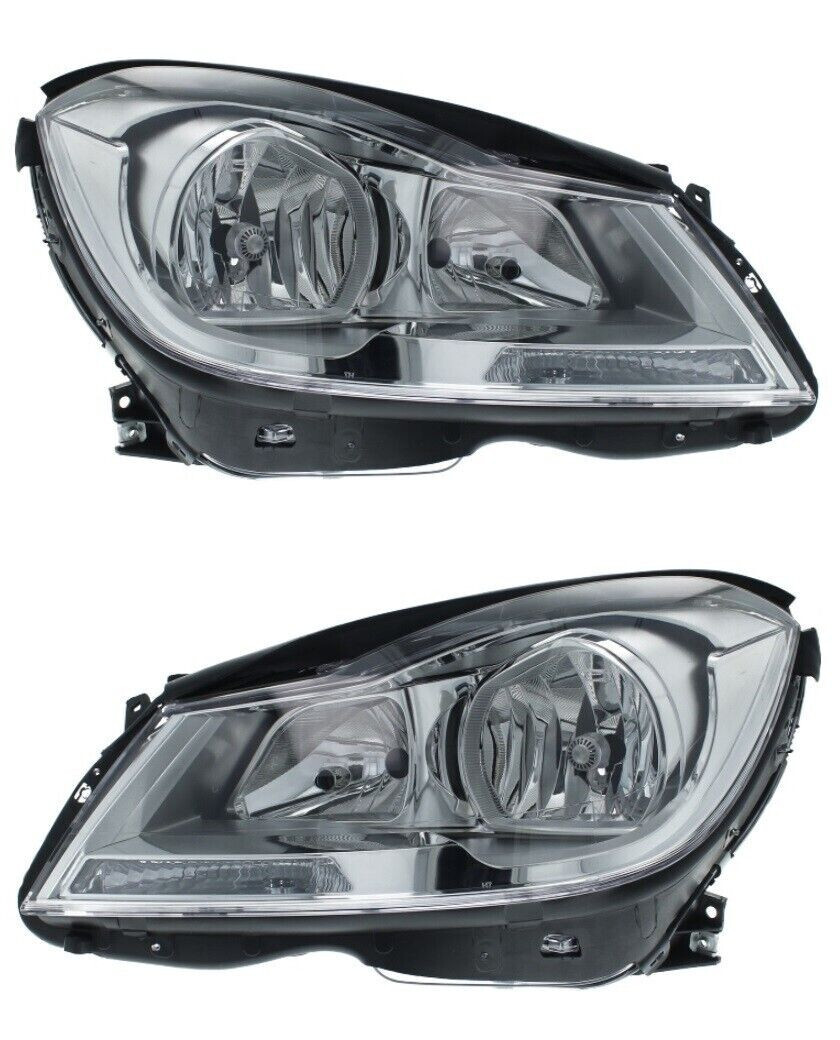 Phares avant droit et gauche électriques avec moteurs pour Mercedes Classe C W204 2011