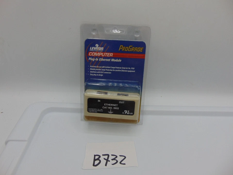 Leviton Prograde Computer Plug in Ethernet Module Cat No. 5952 New for 5950 Surg - Image 2 of 4