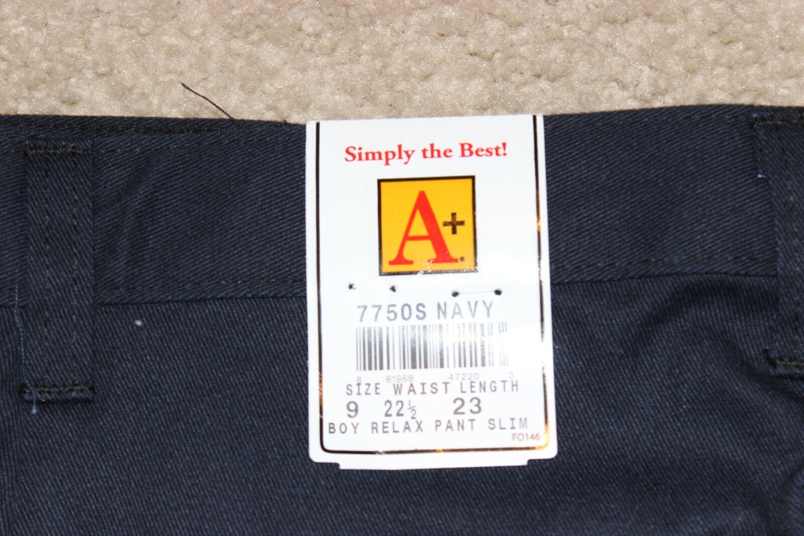 NWT School Apparel Inc A+ boys uniform pants size 9 SLIM blue