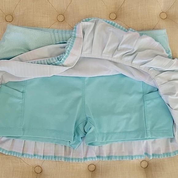 Falda K-Swiss Plisada Mujer Tenis Skort Azul Verde azulado Rosa Talla XL USADA EN EXCELENTE ESTADO Foto 4 de 4