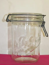 VINTAGE JAR - LE PARFAIT SUPER - FRENCH PRESERVING JAR 170mm tall clear glass