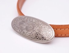10X Bling Silver Plated Western Engraved Flower Leathercraft Belt Concho Decor