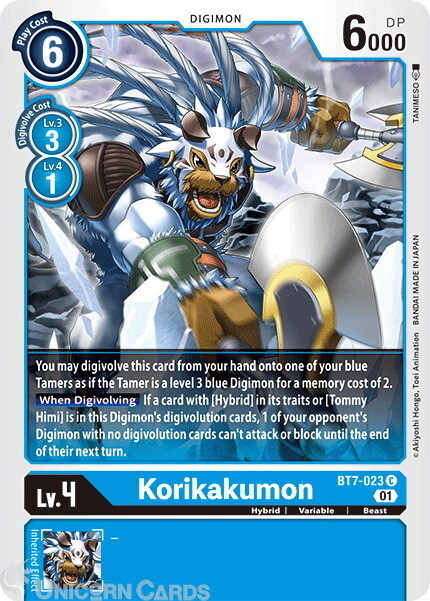 BT7-023 Korikakumon Common Mint Digimon Card