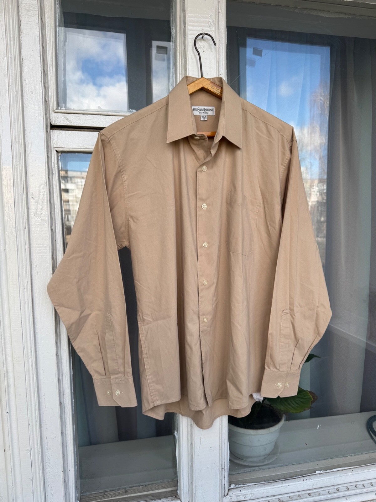 Camicia Yves Saint Laurent uomo taglia M Henley Check