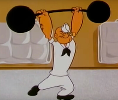 Popeye The Sailor Man Lifting 4x6/8x10/11x14 Glossy Print Photo
