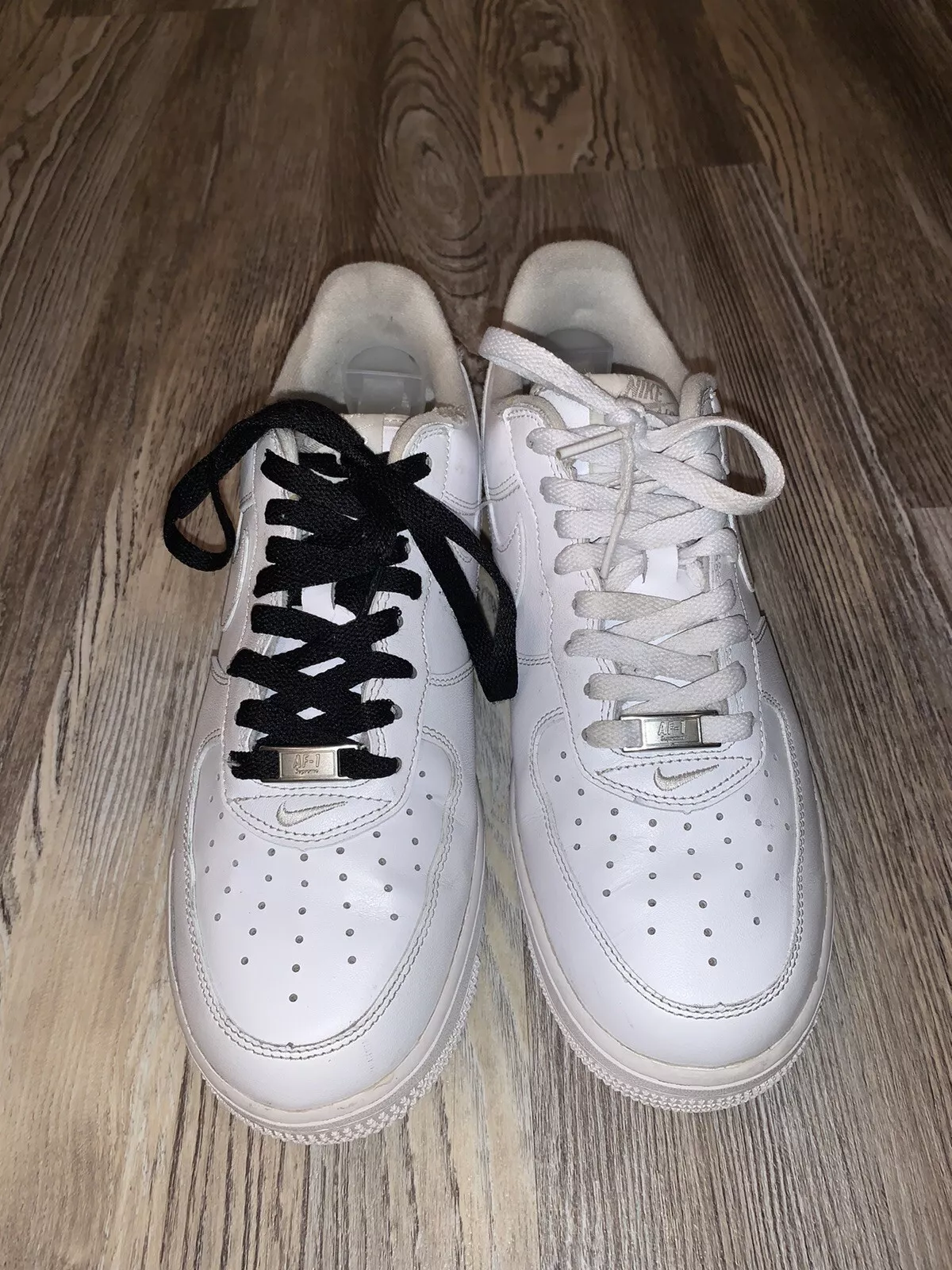 Homme 9,5 Supreme Air Force 1 blanc rouge