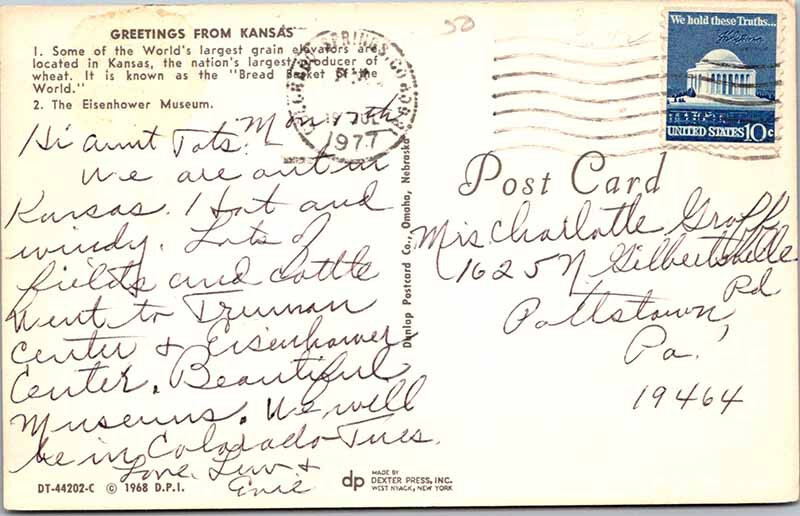 POSTCARD SCENE State of Kansas KS AM4568 eBay