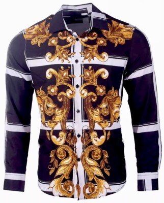 Men's Beautiful Azaro Uomo Shirt,Italian Style,Slim Fit S to XL .B1.