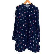 Eyeshadow floral button up long sleeve dress