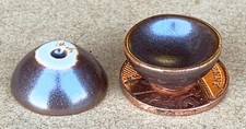 Dolls House Ceramic Bowls 2 Brown 1.8cm Diameter 1:12 Scale Kitchen Br28 tumdee