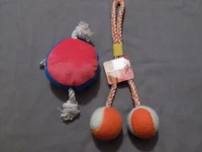 Pet King Dog Toys Plush Rope Balls Squeeze Chew Play Exercise Squeak NEW!